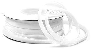 Creativery Samtband 6mm x 10m Rolle - Farbauswahl in 3/6/10/16/22/25/50mm - farbecht & waschbar - Schleifenband für Hochzeit - Geschenkband zum Verpacken Dekorieren Basteln - Weiß 029