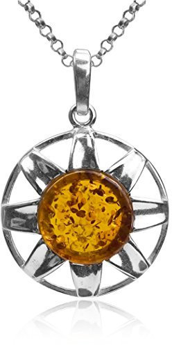 Bernstein Sterling Silber Anhänger Kette 46 cm