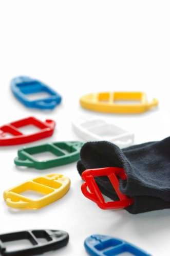 SUPI Sockenklammern Sockenclips Sockenhalter - cleveres Patent aus Finnland - stoffschonend - 15 Stück - je 5 in Einer Farbe - DREI Verschiedene Sortierungen zur Wahl