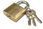 Tri-Circle Brass Padlock 20mm with 3 Keys
