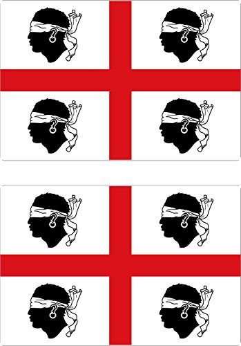 2 x Adesivo per Auto, Bandiera Sardegna nationaliste Sticker Adesivo