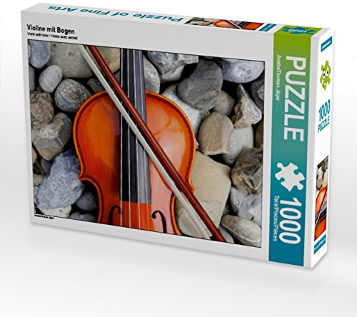 CALVENDO Puzzle Violine mit Bogen | 1000 Teile Lege-Größe 48 x 64 cm Foto-Puzzle für glückliche Stunden
