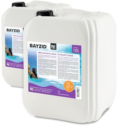 Höfer Chemie BAYZID® 2 x 10 L (20 l) Floculant Liquide pour Piscine - Clarifiant Ultra - Efficace pour Eau Limpide, Compatible Filtres à Sable, Fabriqué en Allemagne
