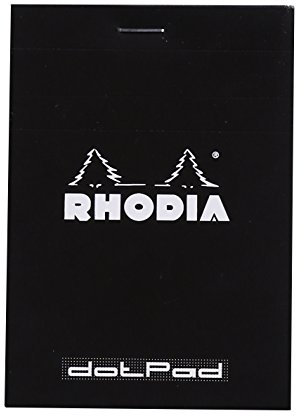 Rhodia 18558C - Notizblock / Schreibblock geheftet dotPad No.18 DIN A4 21x29,7cm, 80 Blätter Dot-Lineatur 80g, abtrennbar und mikroperforiert, mit Kartonrücken, Orange, 1 Stück
