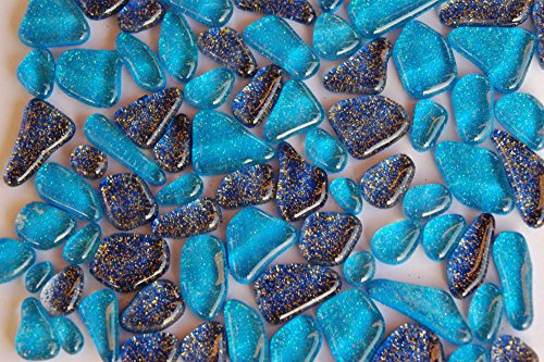 100g (4,99 €/100 g) Soft-Glas Mosaiksteine unregelmäßig Glitzer Mosaik Glitter