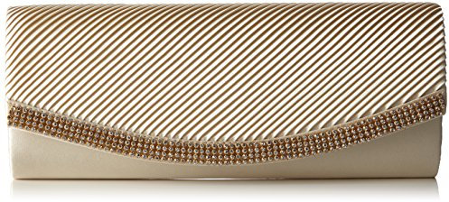 berydale Satin-Handtasche mit Strassbesatz, Damen, Elfenbein, 26x11x6 cm (B x H x T)