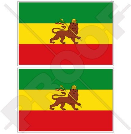 Etiopía Antigua de Etiopía África de bandera de León de judá 4 (100 mm) Bumper de vinilo pegatinas, calcomanías x2
