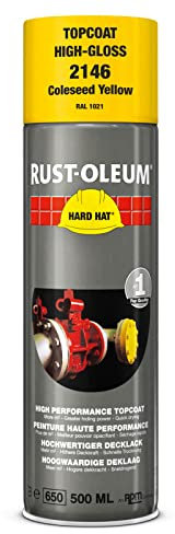 RUST-OLEUM 2146 Hard Hat Topcoat Ral-Colours, The Nr. 1 Industrial Paint Aerosol. Go Further, Work Faster, Last Longer!, Coleseed yellow-RAL 1021