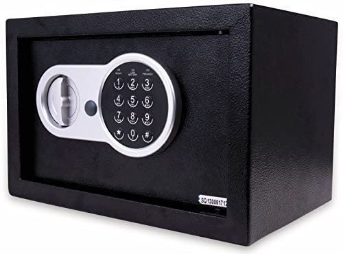 RED OPTICUM 10050 AX Samson Safe Tresor 31x20x20cm - Tresor mit elektronischem Zahlenschloss inkl. 2× Notschlüssel - Wandtresor Möbeltresor aus robustem Stahl mit Doppelbolzen Verriegelung