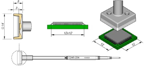 JBC C245224 SMD-Entlötspitze für T245
