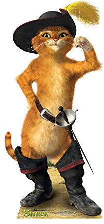 STAR CUTOUTS SC789 - Der gestiefelte Kater von Shrek Mini Pappaufsteller für Fans, Partys und Sammler, Höhe 91cm, solide, normal