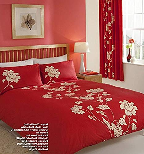 Gaveno Cavailia Luxury CHANTILLY Bed Set with Duvet Cover and Pillow Case, Polyester-Cotton, Red, Double
