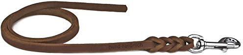 Fettlederleine 1m / 1,35m / 2,20m / 3m Chrom oder Messing ohne Handschlaufe (1,35m x 8mm braun Chrom Haken)