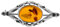 Ostsee-Schmuck Damen-Brosche 925/000 Sterlingsilber mit Bernstein