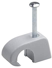 Meister Express-Schelle 7 - 11 mm - grau - 200 Stück im praktischen Set - Zur Fixierung von Kabeln & Leitungen - Inkl. vormontiertem Nagel / Haftclips / Kabelschellen / Nagelschellen / 7454130