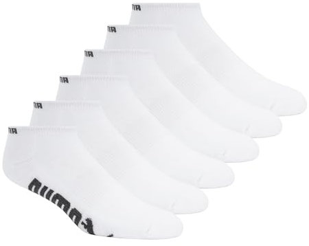 PUMA Men's 6 Pack Low Cut Socks, White, Medium