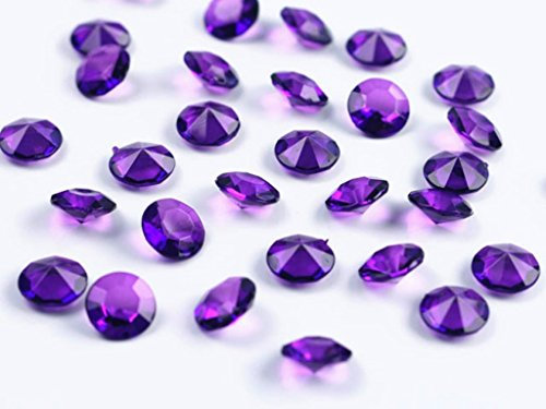 100 Stück Dekosteine Diamanten 1,2 cm // Steru Deko Hochzeit Taufe Kommunion Streudeko Tischdeko (lila 105)
