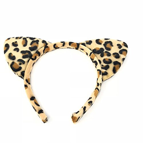 Top Accessoires pour enfants Serre-tête avec oreilles d'animaux, motif léopard, tigre, zèbre, pour soirée déguisée, enterrement de vie de jeune fille (imprimé léopard)