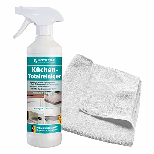 HOTREGA Küchen Totalreiniger 500 ml SET + Microfasertuch 40 x 40 cm