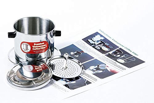 Vietnamese Drip Coffee Maker Filter. Single Cup Serve. INOX.(1, Small) (in Many Sizes)