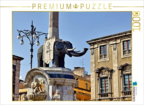 CALVENDO Puzzle Catania, Elefantenbrunnen auf der Piazza del Duomo | 1000 Teile Lege-Größe 64 x 48 cm Foto-Puzzle für glückliche Stunden