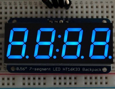Adafruit 0.56 4-Digit 7-Segment Display w/I2C Backpack - Blue