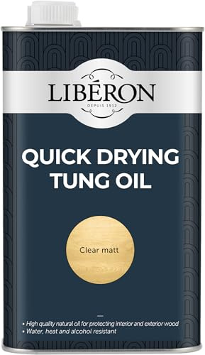 Libéron Quick Drying Tung Oil for Interior & Exterior Wood, 1L | High quality natural oil , Fast-drying formula, Water, alcohol & food acid resistant, Ideal for kitchen worktops