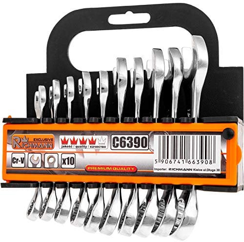RICHMANN Exclusive Short Stubby Spanner Set Wrenches Set 10 pcs, 10-19 mm (C6390)
