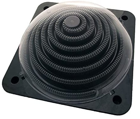 AquaForte Solar Heater Standard 6L, Wassererwärmung durch Solarwärme, Durchfluss 2 - 7.5 m3 pro Stunde, Geeignet für Becken von ± 4 m³, 38mm Anschluss, Max. Druck 3 bar, Abmessungen 60x60x28, Schwarz