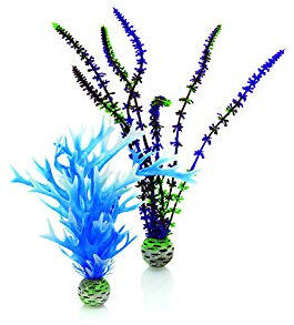 biOrb 46059 Pflanzen Set M blau & lila - künstliches Dekopflanzen-Set, Pflanzen-Imitation für Süßwasseraquarium und Meerwasseraquarium