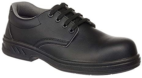 Portwest Zapato Steelite Laced S2, Tamaño: 42, Color: Negro, FW80BKR42