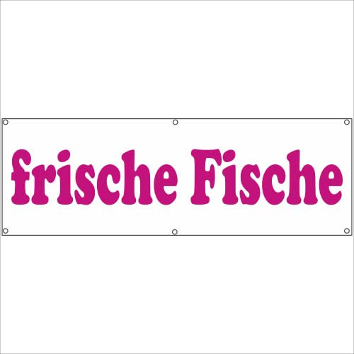 Indigos UG - Plane wasserdicht Gerüstplane - p140 - frische Fische - Banner - 200 cm x 67 cm - Baustelle, Garten, Zaun oder Veranstaltung im Sommer - Werbeplane, Werbung