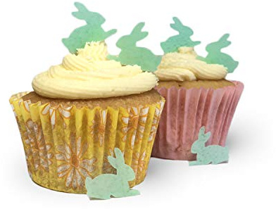 100 Mini-Oblaten, hellgrün, ideal für Oster-Cupcakes und Tischdekorationen