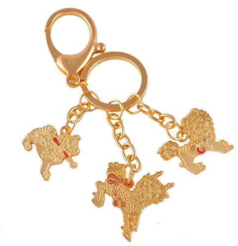 fengshuisale Feng Shui Three Celestial Guardians W Sword, Lasso,hook Key Ring Keychain +Free Red String Bracelet W1131, W1131, Brass