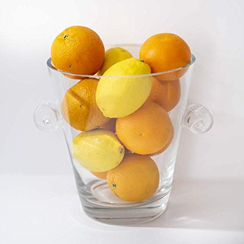 FranquiHOgar - Cubitera de Cristal 3L Multifuncional - Enfriador de Bebidas con Asas - Elegante y Resistente, Transparente, Vidrio