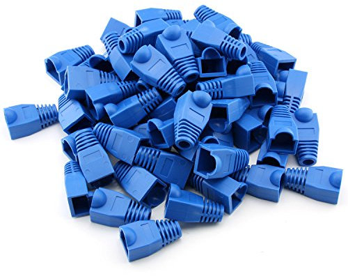 Maxmoral 100-Pack CAT5E CAT6 RJ45 Ethernet Network Cable Strain Relief Boots - Blue