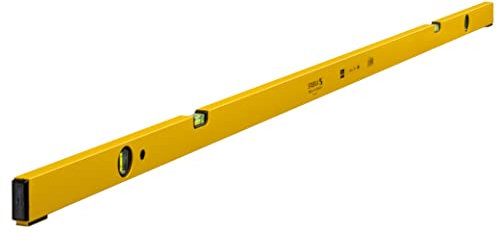 STABILA Wasserwaage Type 70 P-2-2, 200 cm, leichtes Alu-Profil, 2 Horizontal-Libellen, 2 Vertikal-Libellen, fest montierte Abstandhalter, Made in Germany