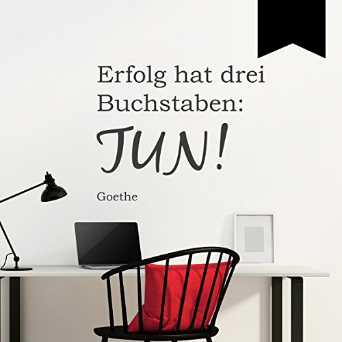 WANDKINGS Wandtattoo Erfolg hat DREI Buchstaben: TUN! (Goethe) 50 x 40 cm schwarz - erhältlich in 33 Farben