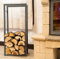 DanDiBo Kaminholzständer Kaminholzregal 100 cm Grau Holzkorb Kaminholzhalter Regal Holzregal