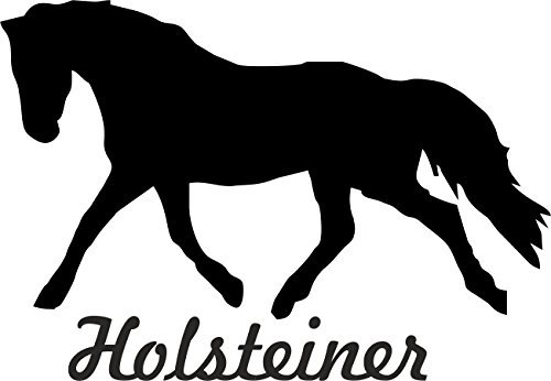 2x Auto Aufkleber HOLSTEINER Pferd 2x Car Sticker Konturgeschnitten (ca. 11x8 cm) (Schwarz)