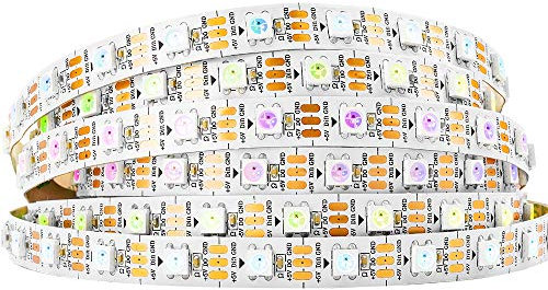BTF-LIGHTING WS2812B 5M 60 LEDs/Pixels/m WS2812 300LEDs RGB adressierbare Streifen mit 5050 SMD LEDs 5V Weiße Leiterplatte IP30 NichtWasserdicht(Nicht inhalt Netzteil und Controller)