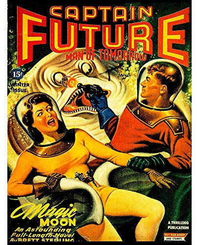 Wee Blue Coo Comic Book Cover Captain Future Man Tomorrow Sci Fi Monster USA Art Print Poster Wall Decor Kunstdruck Poster Wand-Dekor-12X16 Zoll