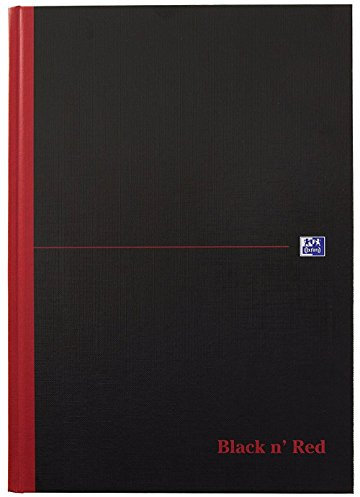 Oxford 400047606 Gebundenes Buch Black n' Red A4 liniert mit Hardcover und Lesezeichenband schwarz/rot Geschäftsbuch Haushaltsbuch Journal