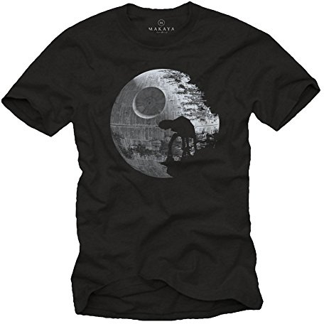 MAKAYA Todessstern T-Shirt Mond Schwarz Herren Größe S-XXXXXL
