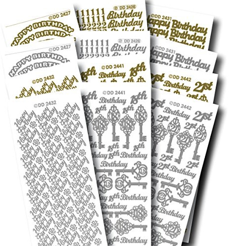 Kreative Produkte craftstickers Happy Birthday Aufkleber, Aufkleber, Mehrfarbig