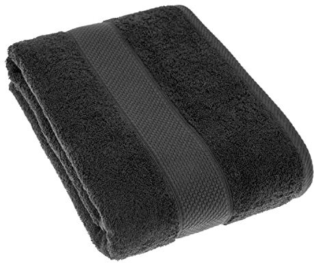 Homescapes Flauschiges Premium Frottee Badetuch ca. 100 x 150 cm aus 100% Reiner Baumwolle, schwarz
