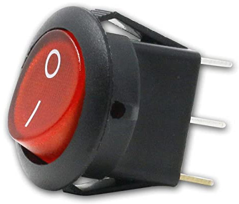 world-trading-net - 10 Stück Wippschalter 1-polig EIN/AUS, rot beleuchtet 230V