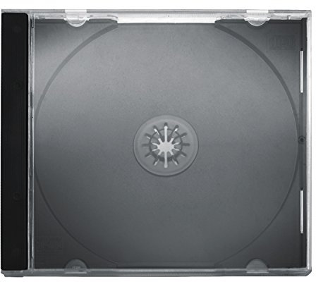 Energmix CD Jewelcase/CD Hüllen/CD Leer Hüllen für 1 CD/DVD, transparent, Tray schwarz (10mm) 50 Stück im Karton