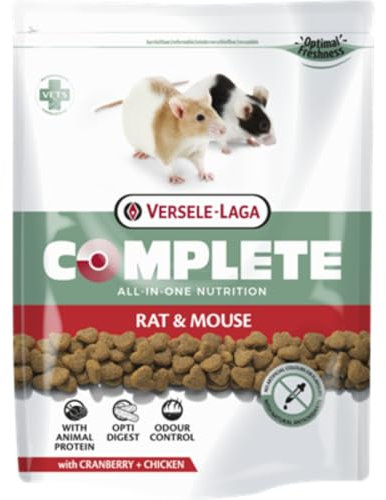 Versele-Laga Complete Rat & Mouse | 500 g | Alleinfuttermittel für Ratten und Mäuse | All-in-one-Extrudate | Angereichert mit Erbsen & Moosbeeren | Mit Huhn als tierischem Eiweiß