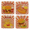 Die Fast Food Diner Untersetzer aus Pappe im 12er Set